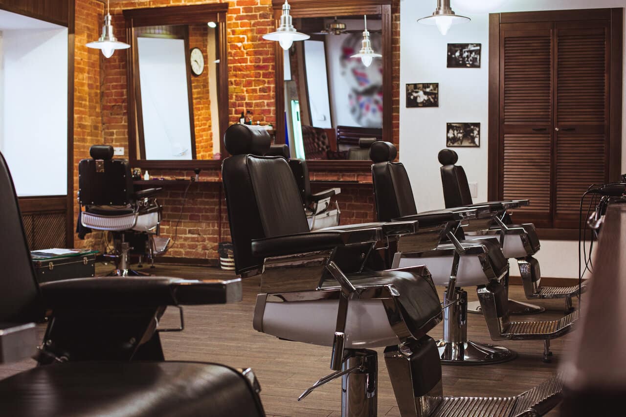 Vintage chairs in barbershop
