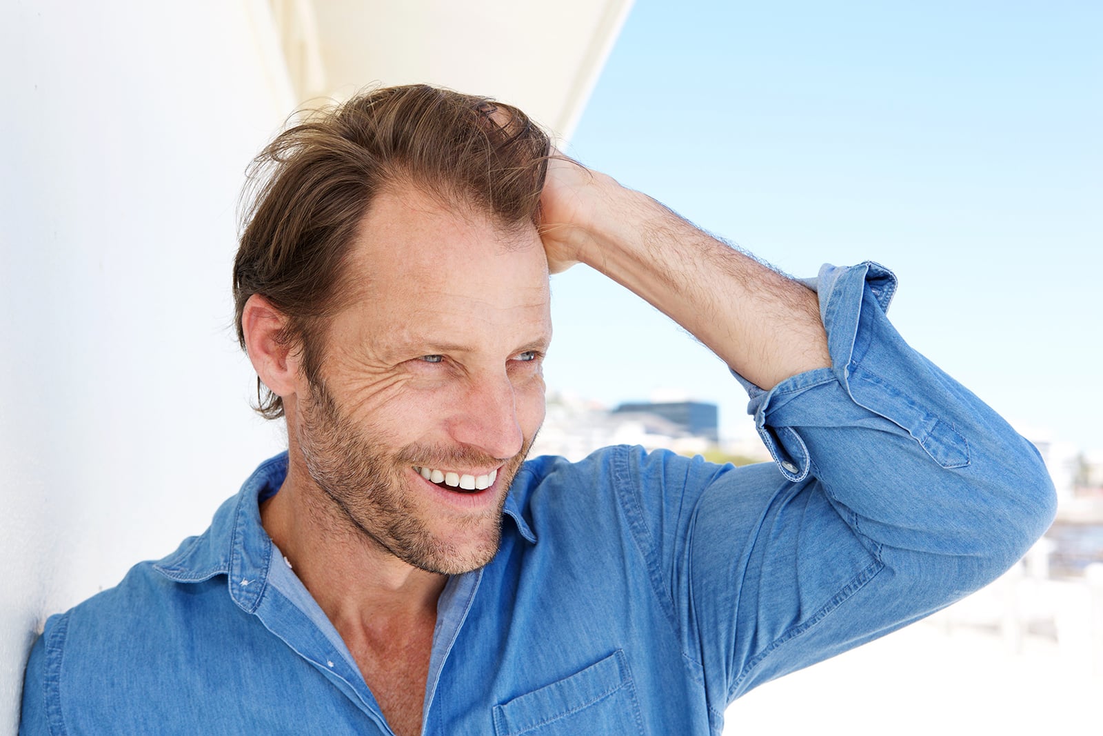 Hair style for a man with thinning hair