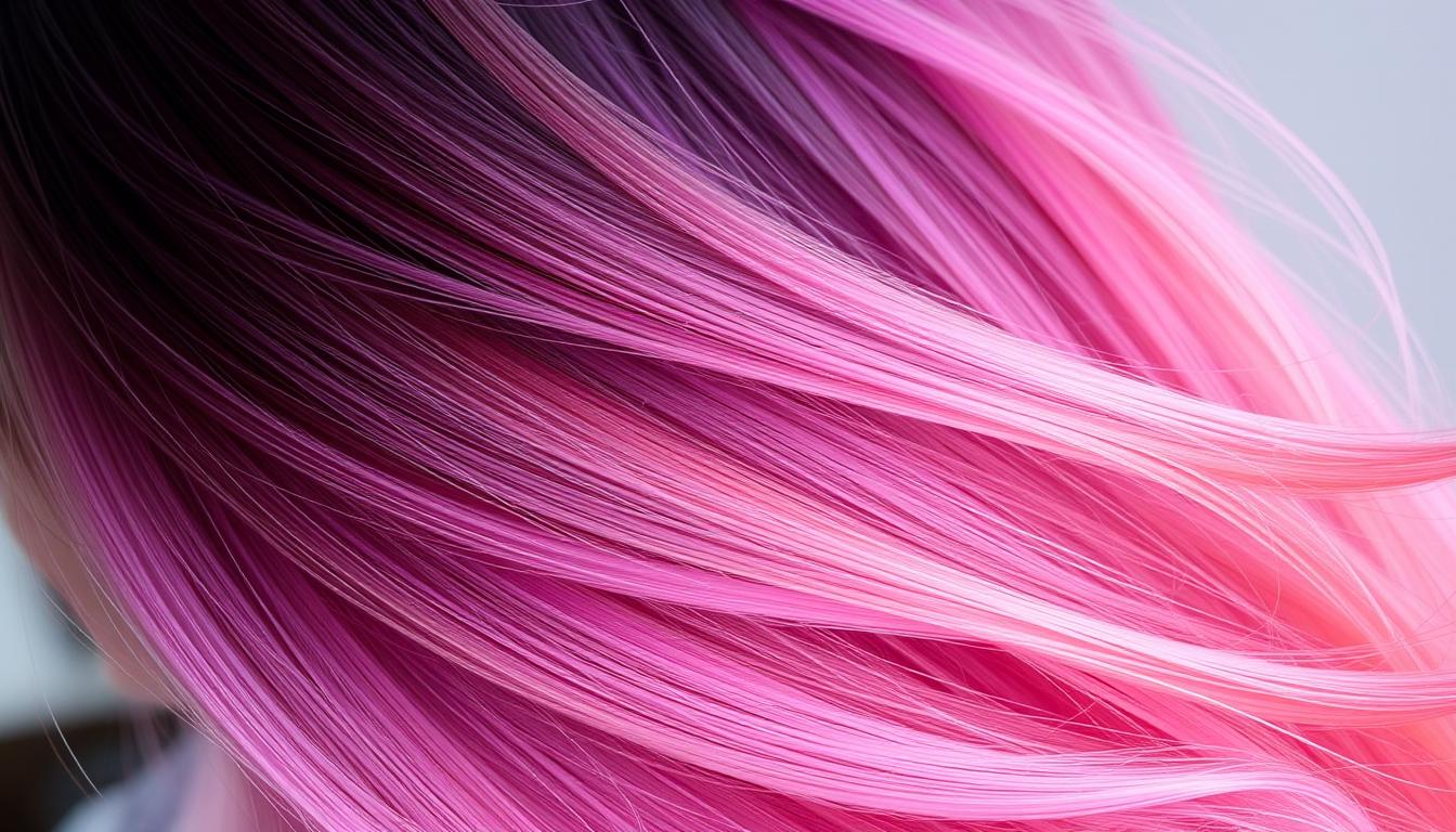 Flowing hair with a gradient color transition