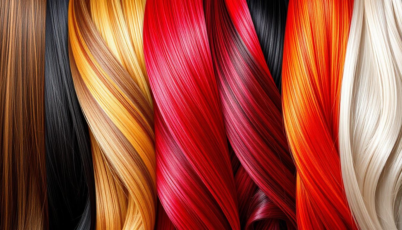 Vibrant Collage of Hair Color Strands