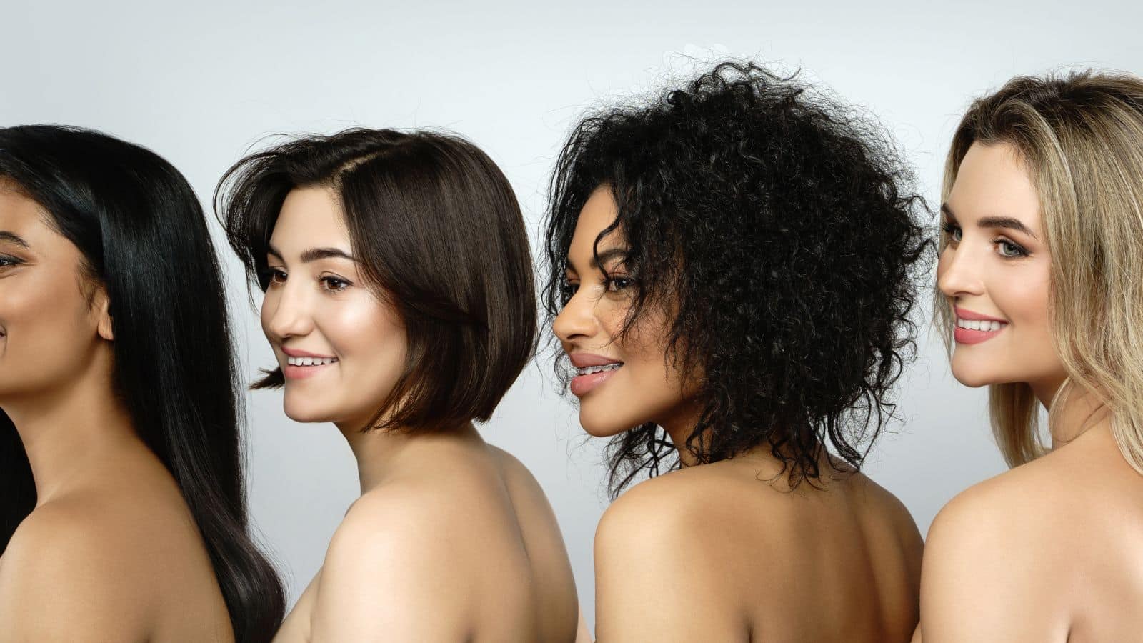 Women with different types of hair