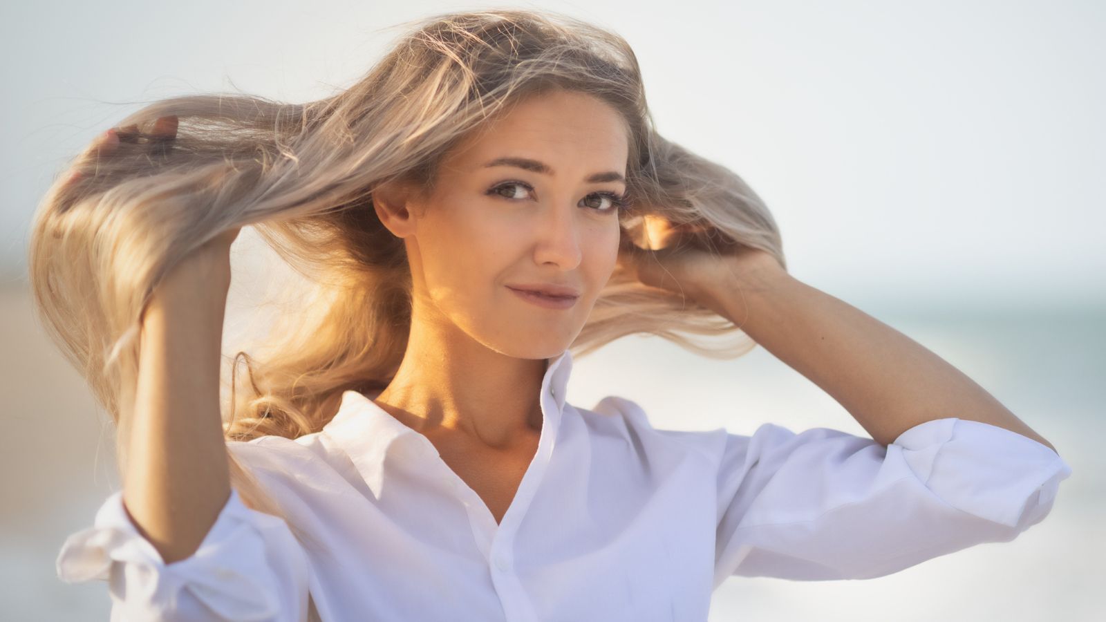 Woman proud of her thicker fuller hair